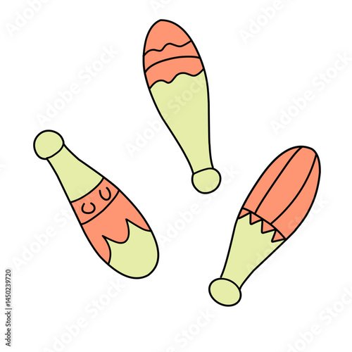 colored maracas vector illustration