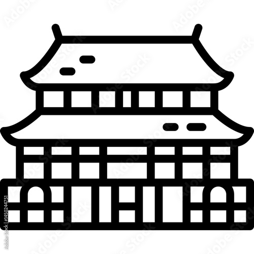 forbidden city line icon