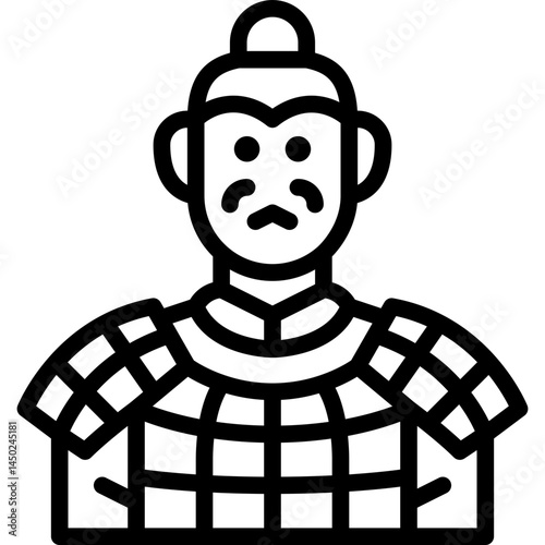 terracotta army line icon