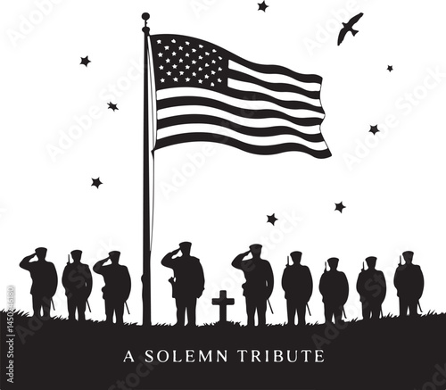 Memorial Day SVG – Honor and Remembrance Silhouette

Fallen Soldier Vector – Patriotic Tribute Clipart

American Flag and Soldier SVG – Memorial Day Design

Military Remembrance SVG – In Memory of Our