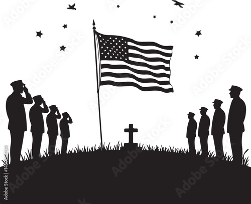 Memorial Day SVG – Honor and Remembrance Silhouette

Fallen Soldier Vector – Patriotic Tribute Clipart

American Flag and Soldier SVG – Memorial Day Design

Military Remembrance SVG – In Memory of Our