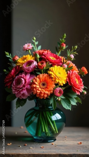 Wallpaper Mural Luxurious ranunculus and chrysanthemum centerpiece, rich colors , ranunculus, still life, purple Torontodigital.ca