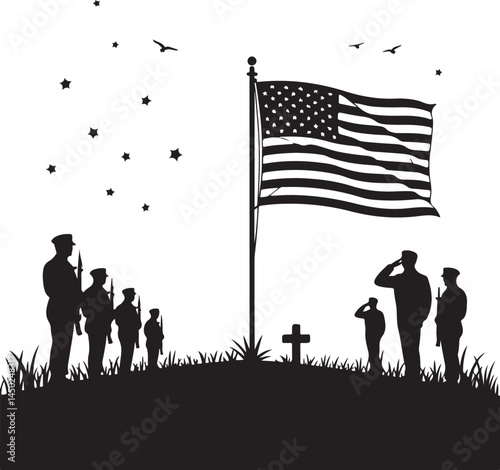 Memorial Day SVG – Honor and Remembrance Silhouette

Fallen Soldier Vector – Patriotic Tribute Clipart

American Flag and Soldier SVG – Memorial Day Design

Military Remembrance SVG – In Memory of Our