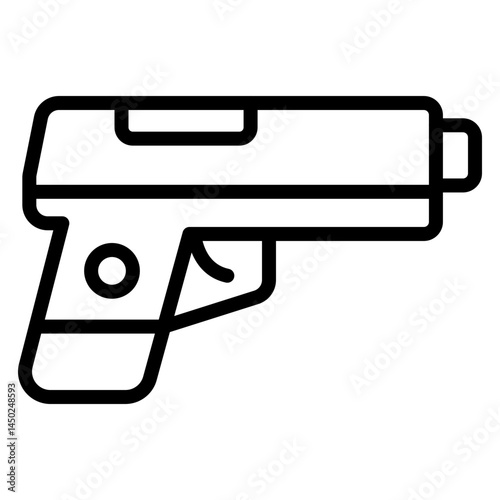 Gun Vector Line Icon Design