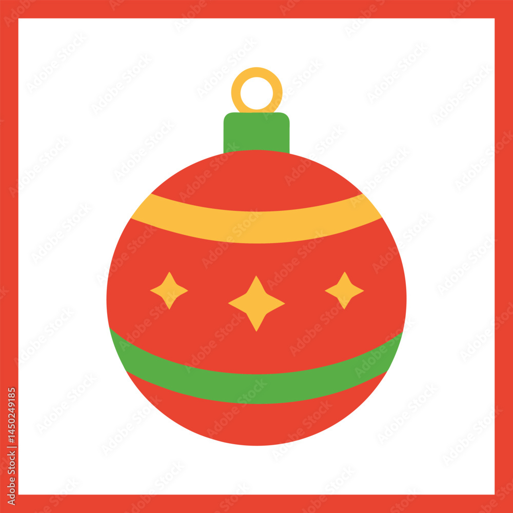 Christmas ball vector illustration, simple Christmas ornament on white Christmas ball vector illustration, simple Christmas ornament on white