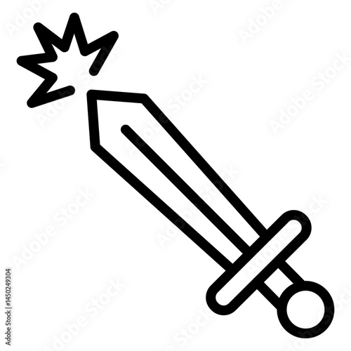 Melee Attack Vector Line Icon Design