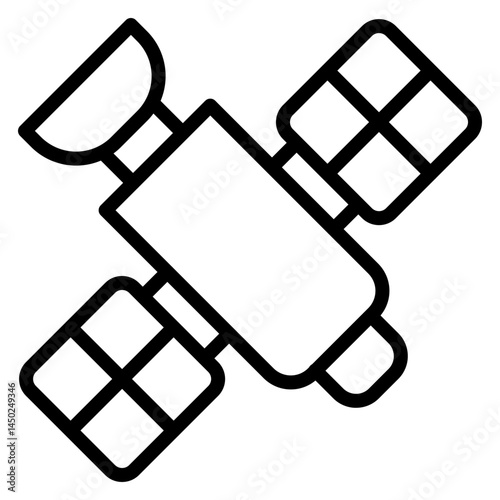 Space Station Vector Line Icon Design