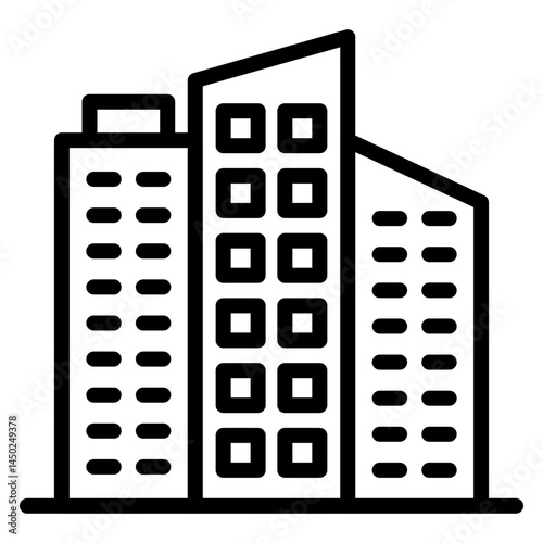 Cityscape Vector Line Icon Design