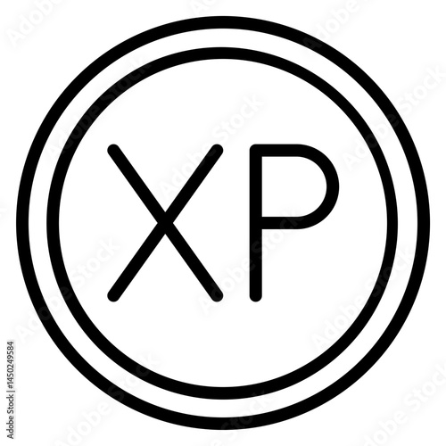 Experience Points (XP) Vector Line Icon Design