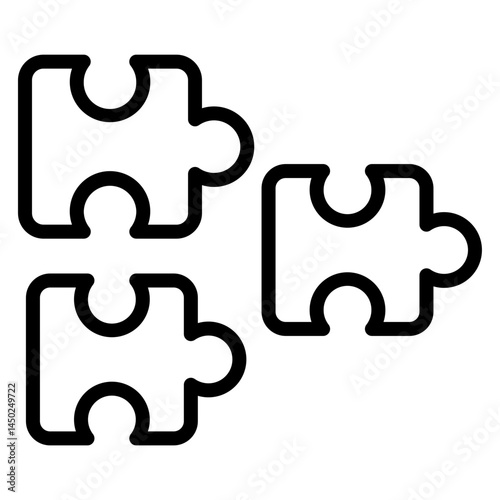 Puzzle Game Vector Line Icon Design