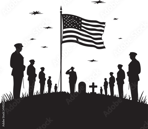 Memorial Day SVG – Honor and Remembrance Silhouette

Fallen Soldier Vector – Patriotic Tribute Clipart

American Flag and Soldier SVG – Memorial Day Design

Military Remembrance SVG – In Memory of Our