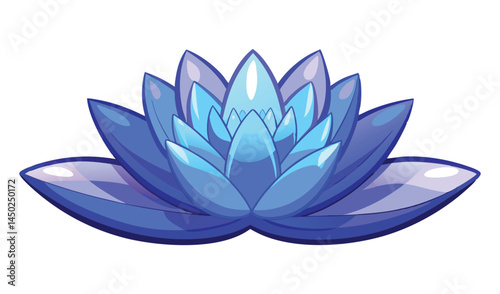 Serene blue water lily flower illustration