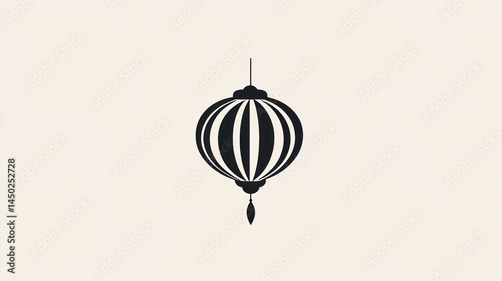 Obraz premium Simple black lantern hanging, elegant design, decorative element