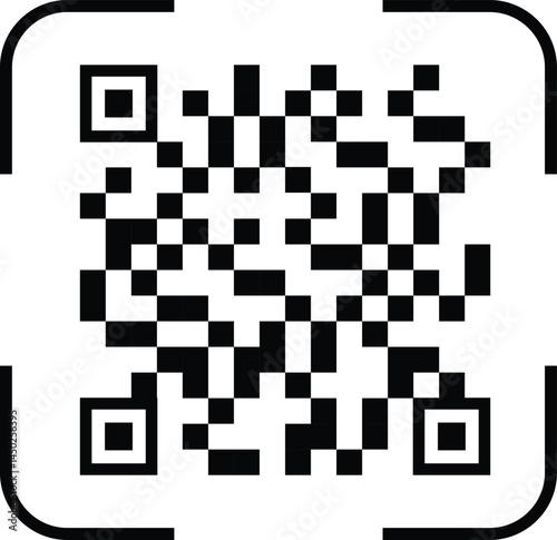 qr code vector on white background