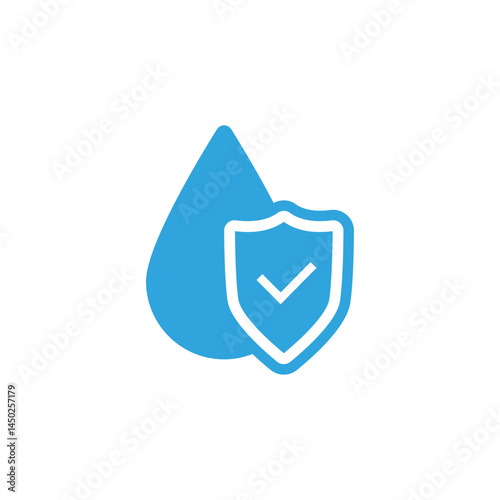 Waterproof icon, waterproof resistan, hydrophobic waterproof symbol.