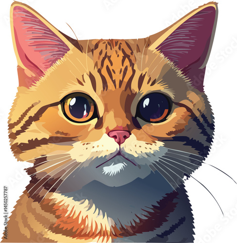 Exotic Shorthair flat vector illustration on transparent background.