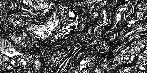 Monochrome abstract pattern of swirling lines and shapes  creating a dynamic visual pattern design complex design on white grunge ground.