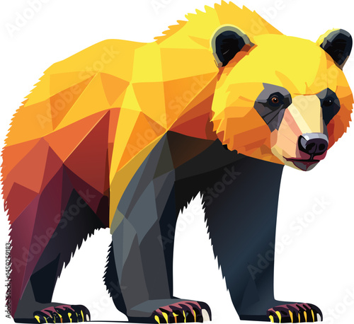 Sun Bear flat vector illustration on transparent background.