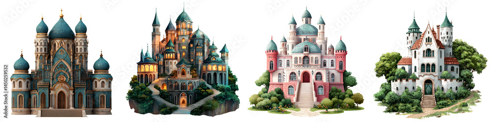 Obraz premium Fanciful Castles and Landmarks from Imaginative