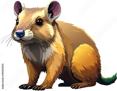 Hyrax flat vector illustration on transparent background.