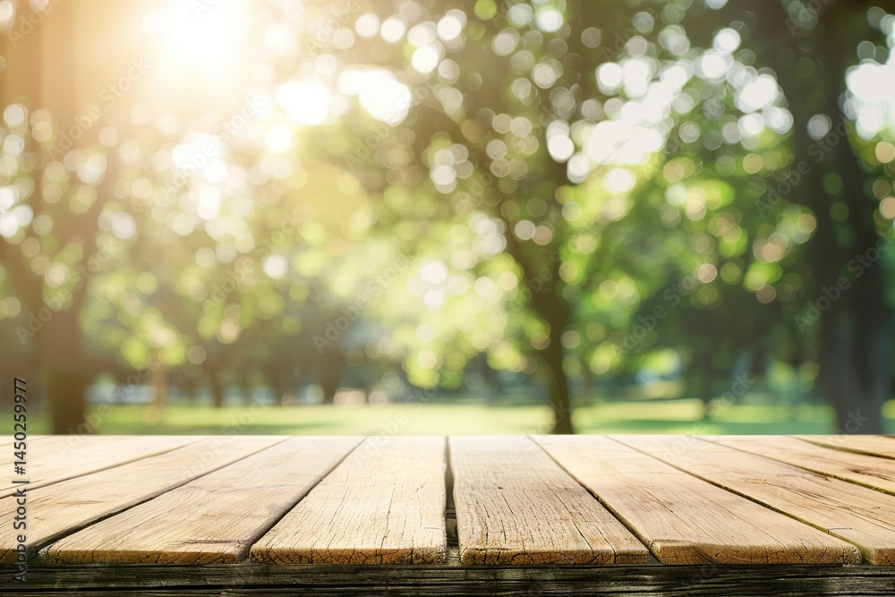 Rustic Wooden Table in Natural Setting Rustic Wooden Table in Natural Setting