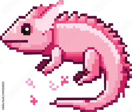 Axolotl flat vector illustration on transparent background.