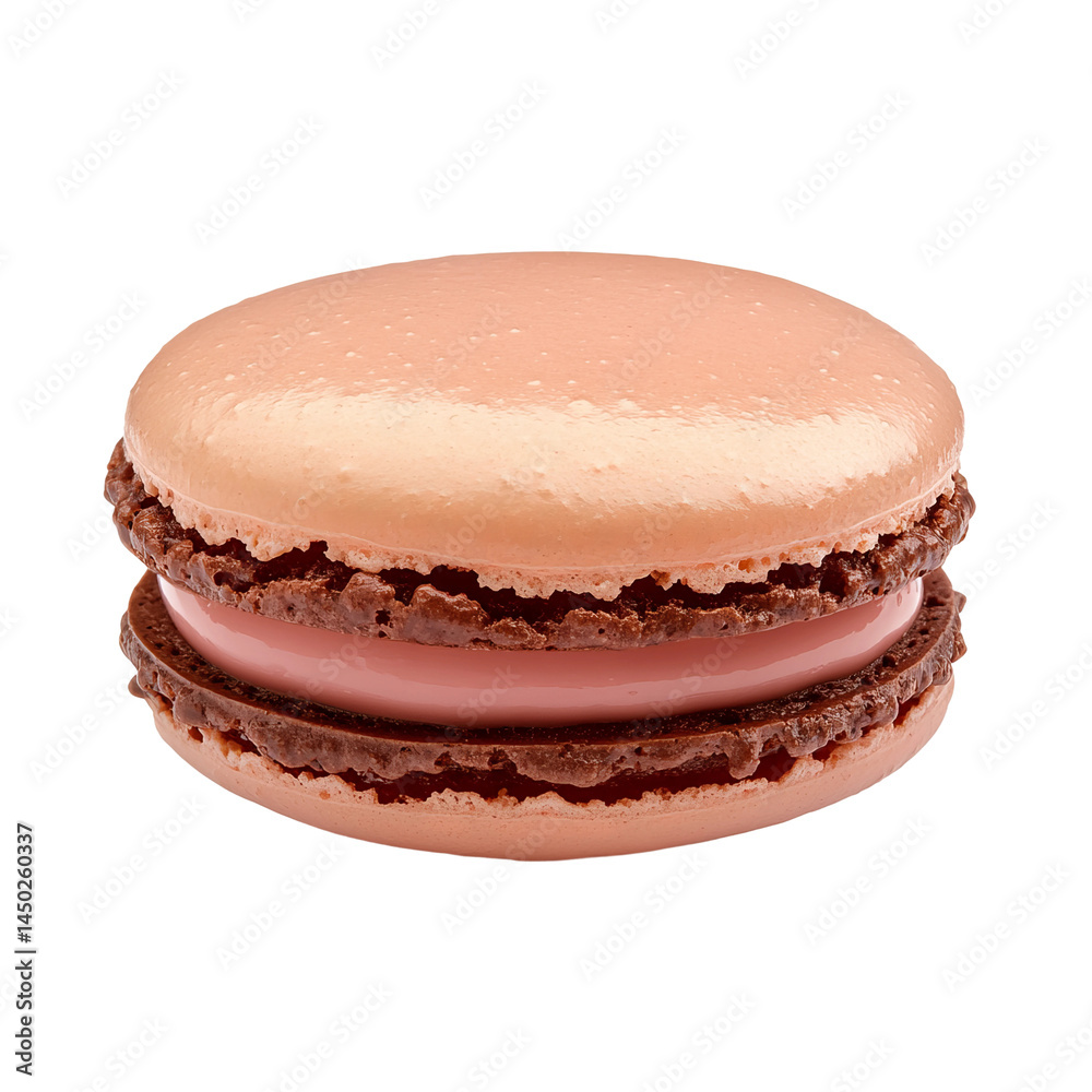 Delicious colorful macaron dessert with cream in the middle and top Delicious colorful macaron dessert with cream in the middle and top