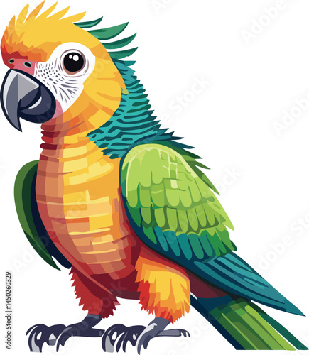 Conure flat vector illustration on transparent background.