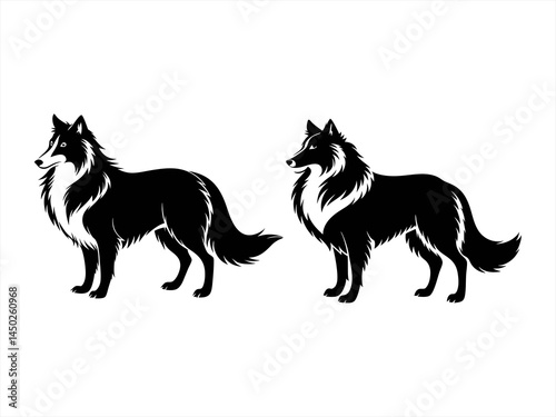 collie sihouette black vector bundle