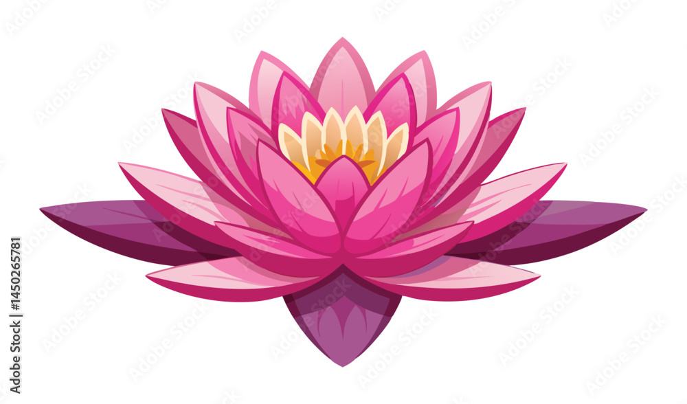 Obraz premium Pink water lily flower blossom illustration