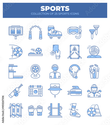 Collection of 25 Sports Icons.  A Visual Guide to Various Sports and Activities