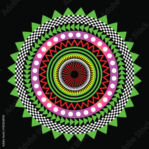 Monochrome mandala ornament Template Design.eps