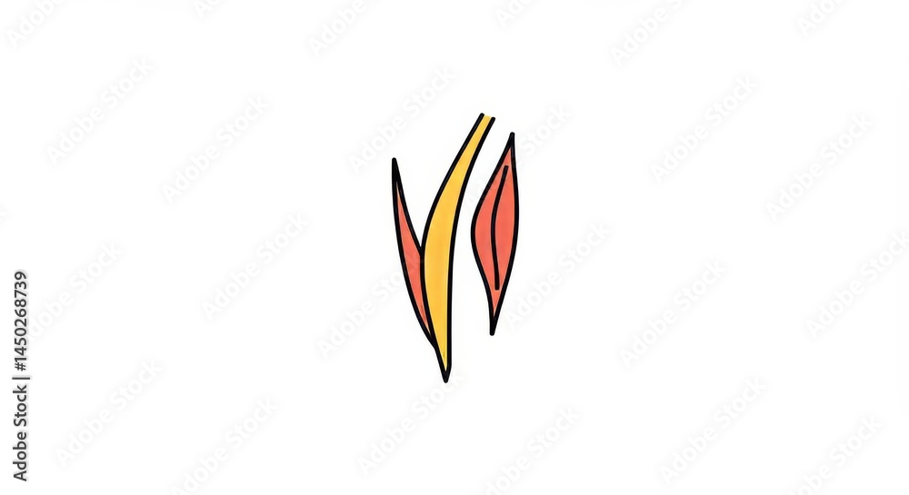 Obraz premium Abstract botanical illustration with stylized leaves in soft colors and outlines