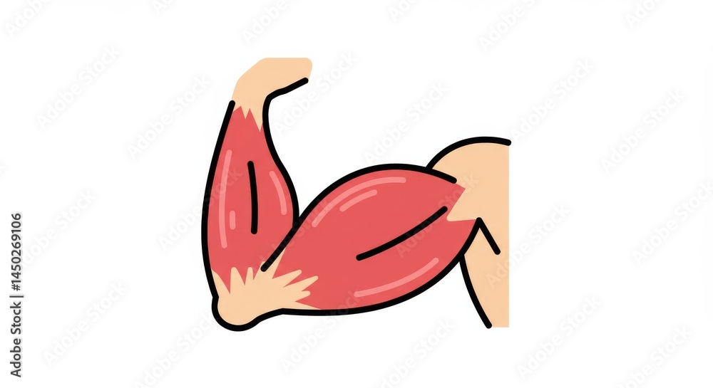 Obraz premium Illustration of a strong arm flexing, symbolizing fitness and muscular strength