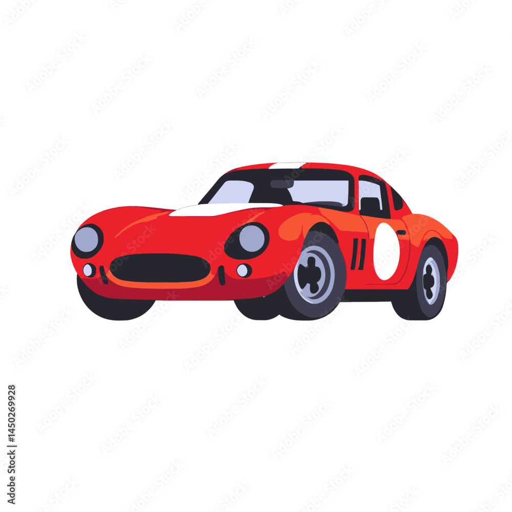 Fototapeta premium Vintage Red Sports Car Illustration For Marketing Materials