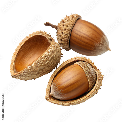 Fresh beechnut nuts on white background.png