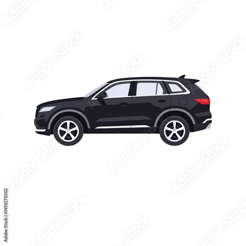 Black Suv Car Isolated, Automobile Marketing Illustration