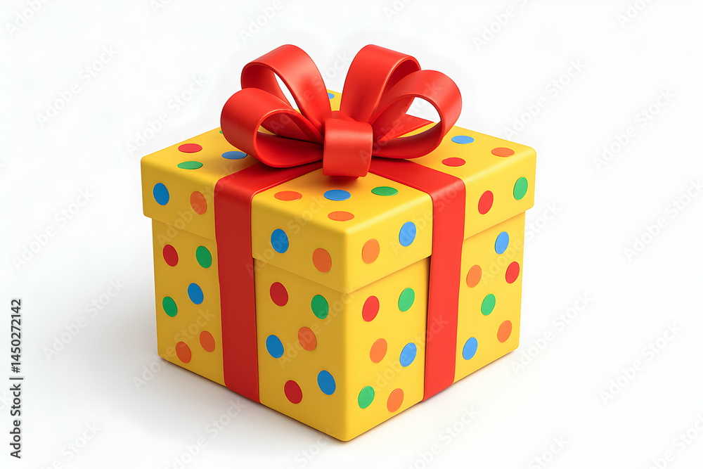 Obraz premium Colorful gift box with a vibrant bow decoration.