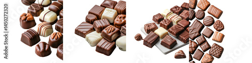 Assorted premium gourmet chocolate candies in a luxurious display