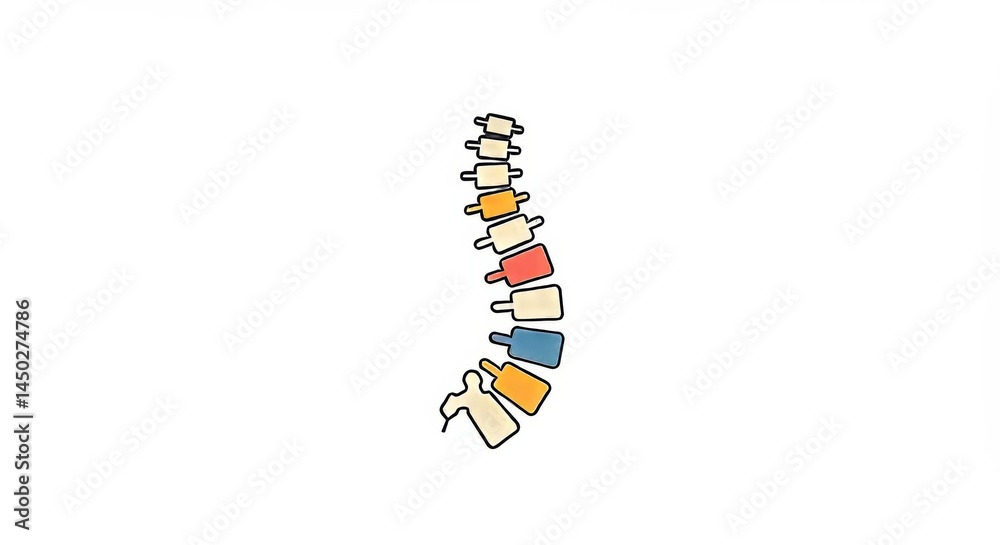Obraz premium Human spine diagram showcasing vertebral alignment and spinal health anatomy