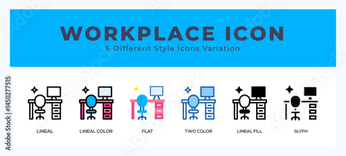 Workplace icon set. Design elements for logo
