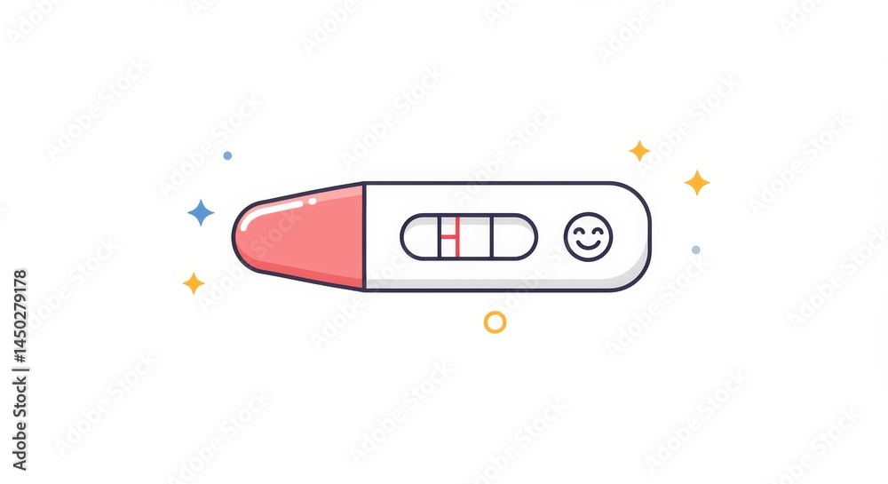 Fototapeta premium Positive pregnancy test indicates joyous anticipation of parenthood arriving soon