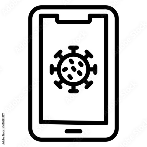 Contact Tracing App Vector Line Icon Design