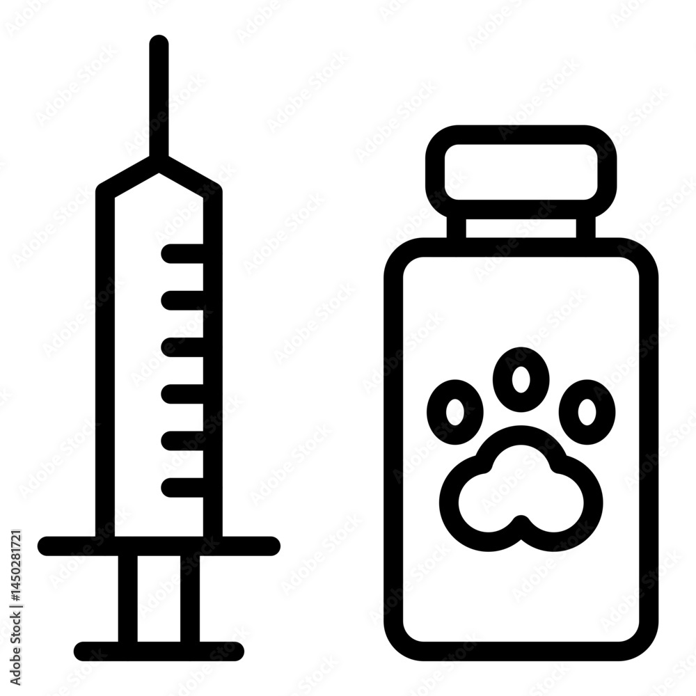Obraz premium Dog Bite Treatment Vector Line Icon Design