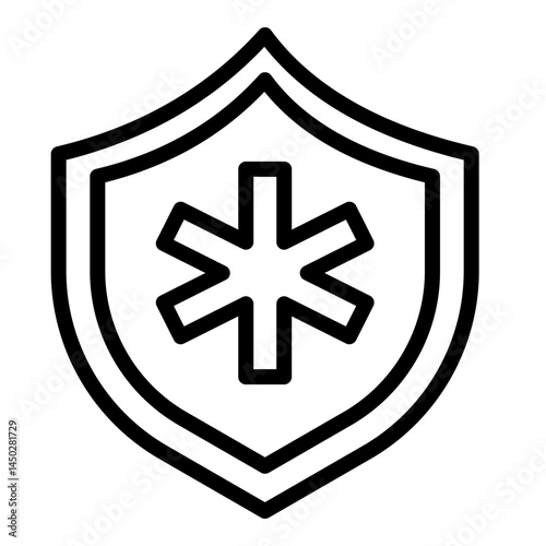 First Responder Badge Vector Line Icon Design