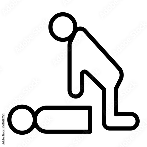 CPR Training Vector Line Icon Design