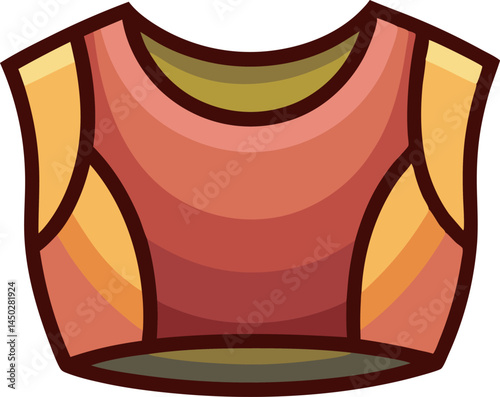 A vibrant vector art illustration of a stylish crop top, showcasing modern fashion with clean lines and bold colors.