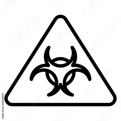 Hazardous Material Warning Vector Line Icon Design