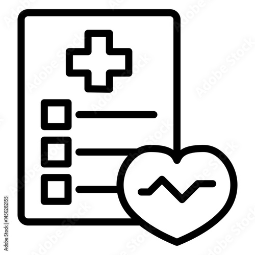 Health Screening Checkpoint Vector Line Icon Design