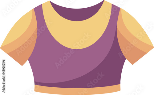 A vibrant vector art illustration of a stylish crop top, showcasing modern fashion with clean lines and bold colors.